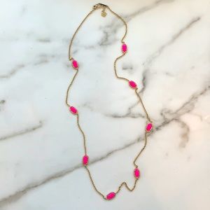 Kendra Scott Franklin Necklace gold + hot pink
